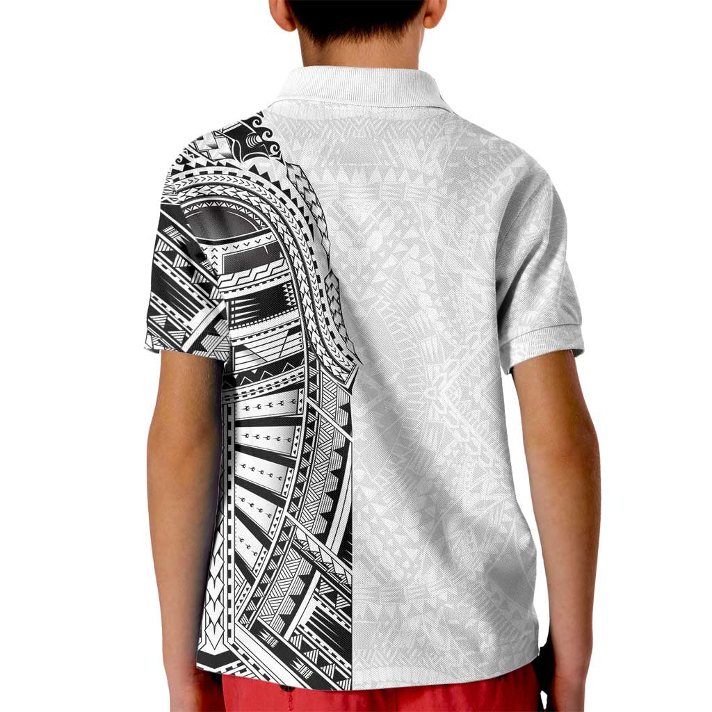 Traditional Polynesian Art Tattoos Kid Polo Shirt White Color - Polynesian Pride