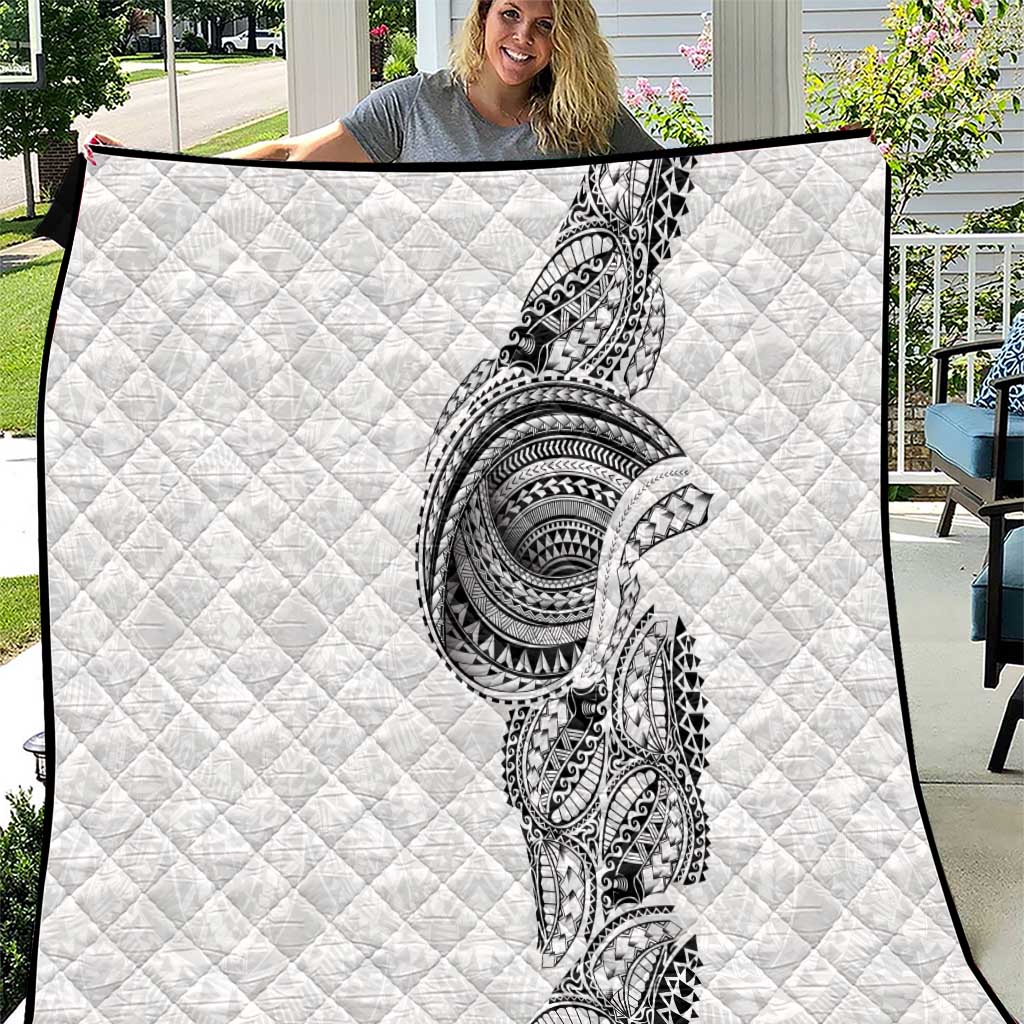 Traditional Polynesian Art Tattoos Quilt White Color LT03 White - Polynesian Pride
