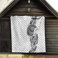 Traditional Polynesian Art Tattoos Quilt White Color - Polynesian Pride