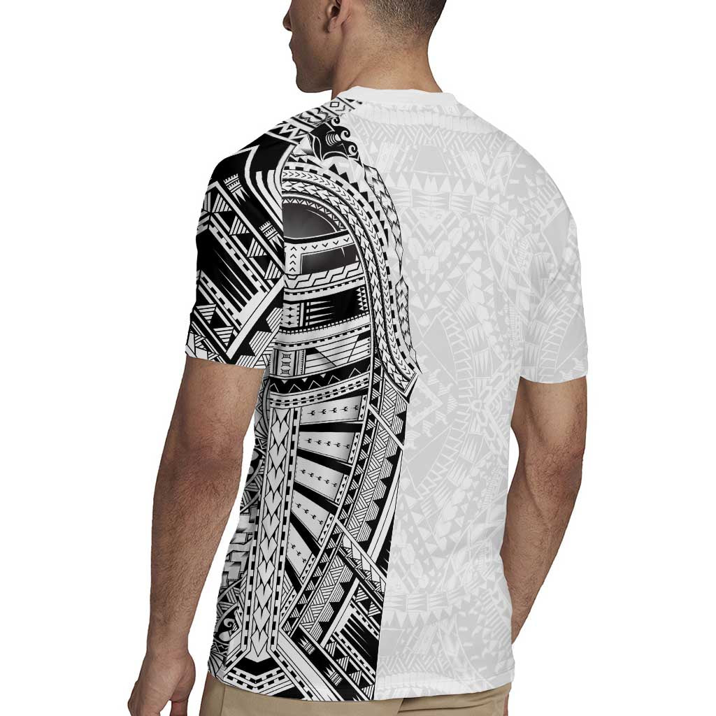 Traditional Polynesian Art Tattoos Rugby Jersey White Color - Polynesian Pride
