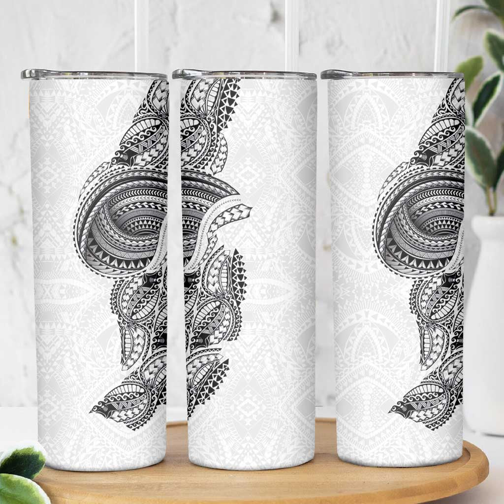 Traditional Polynesian Art Tattoos Skinny Tumbler White Color - Polynesian Pride