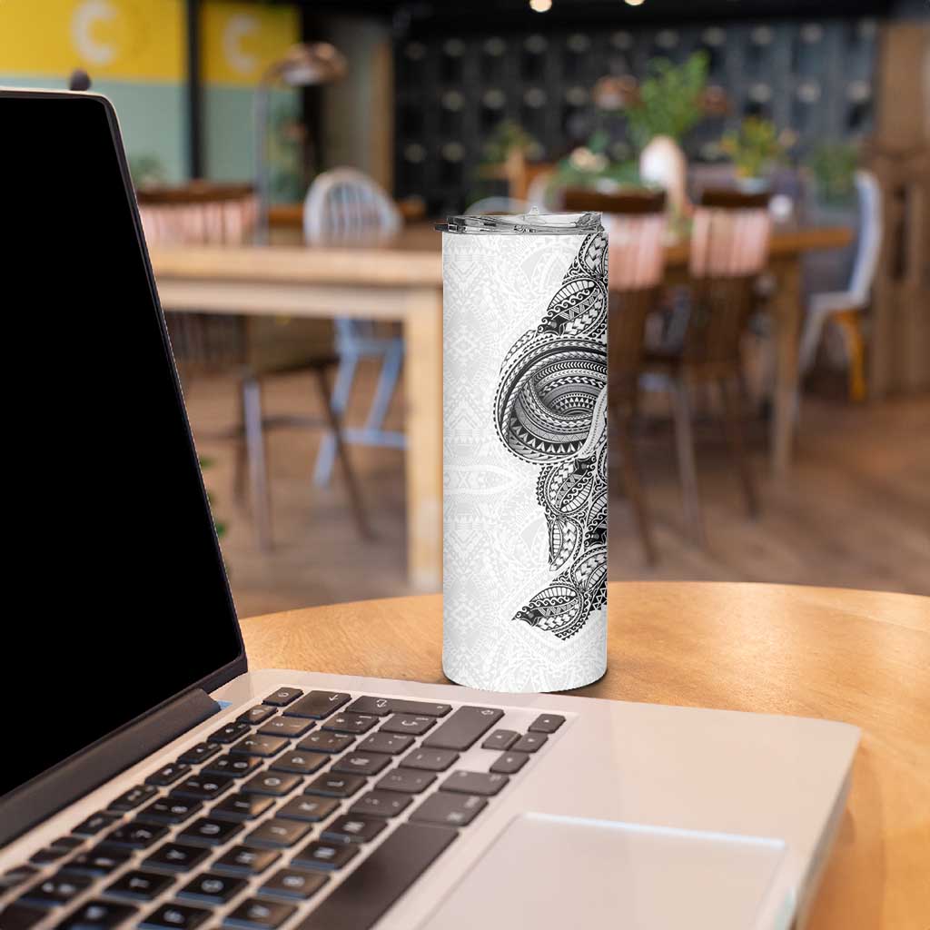 Traditional Polynesian Art Tattoos Skinny Tumbler White Color - Polynesian Pride