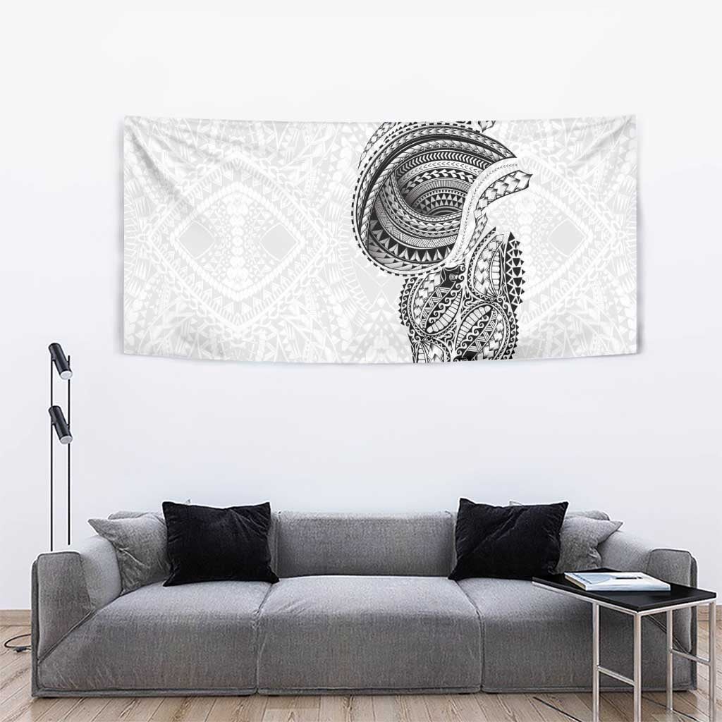 Traditional Polynesian Art Tattoos Tapestry White Color - Polynesian Pride