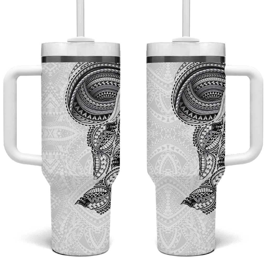 Traditional Polynesian Art Tattoos Tumbler With Handle White Color - Polynesian Pride