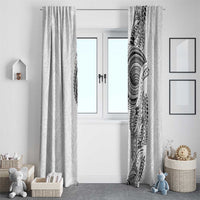 Traditional Polynesian Art Tattoos Window Curtain White Color - Polynesian Pride