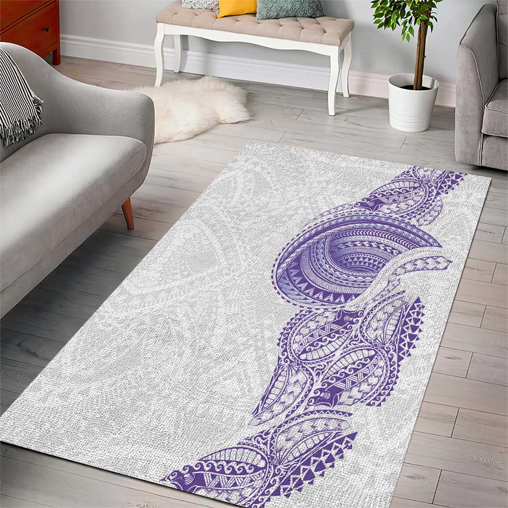 Traditional Polynesian Art Tattoos Area Rug Purple Color - Polynesian Pride