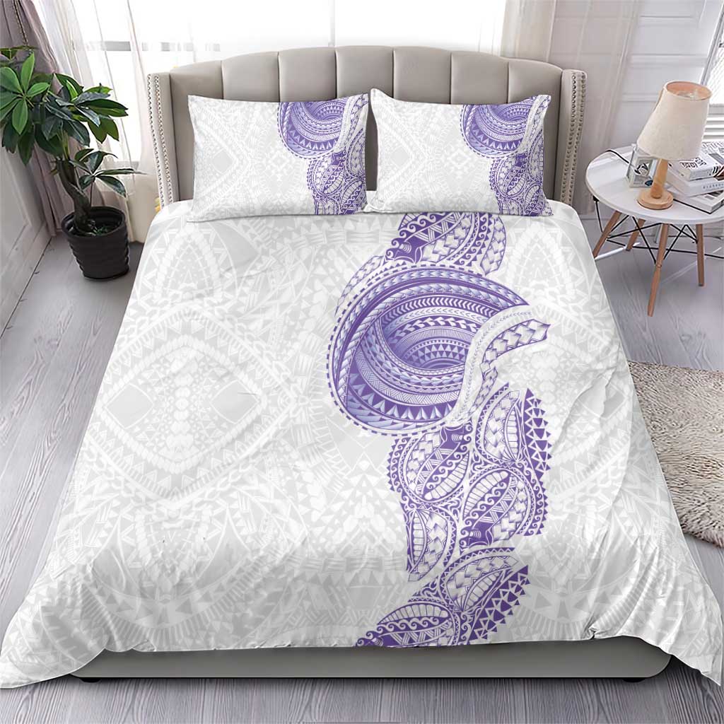 Traditional Polynesian Art Tattoos Bedding Set Purple Color - Polynesian Pride