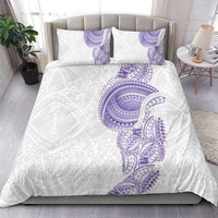 Traditional Polynesian Art Tattoos Bedding Set Purple Color - Polynesian Pride
