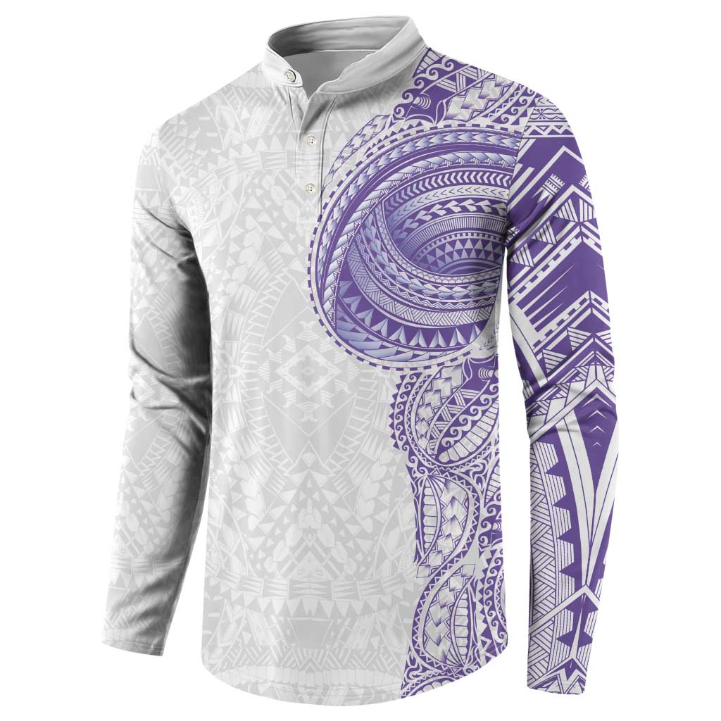 Traditional Polynesian Art Tattoos Button Sweatshirt Purple Color LT03 - Polynesian Pride