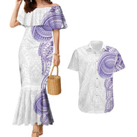 Traditional Polynesian Art Tattoos Couples Matching Mermaid Dress and Hawaiian Shirt Purple Color LT03 Purple - Polynesian Pride