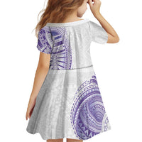 Traditional Polynesian Art Tattoos Family Matching Long Sleeve Bodycon Dress and Hawaiian Shirt Purple Color LT03 - Polynesian Pride
