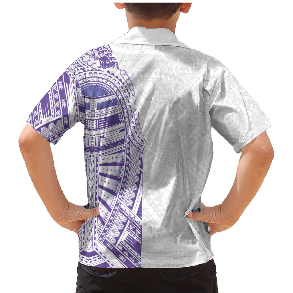 Traditional Polynesian Art Tattoos Family Matching Mermaid Dress and Hawaiian Shirt Purple Color LT03 - Polynesian Pride