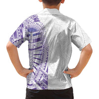 Traditional Polynesian Art Tattoos Family Matching Puletasi and Hawaiian Shirt Purple Color LT03 - Polynesian Pride