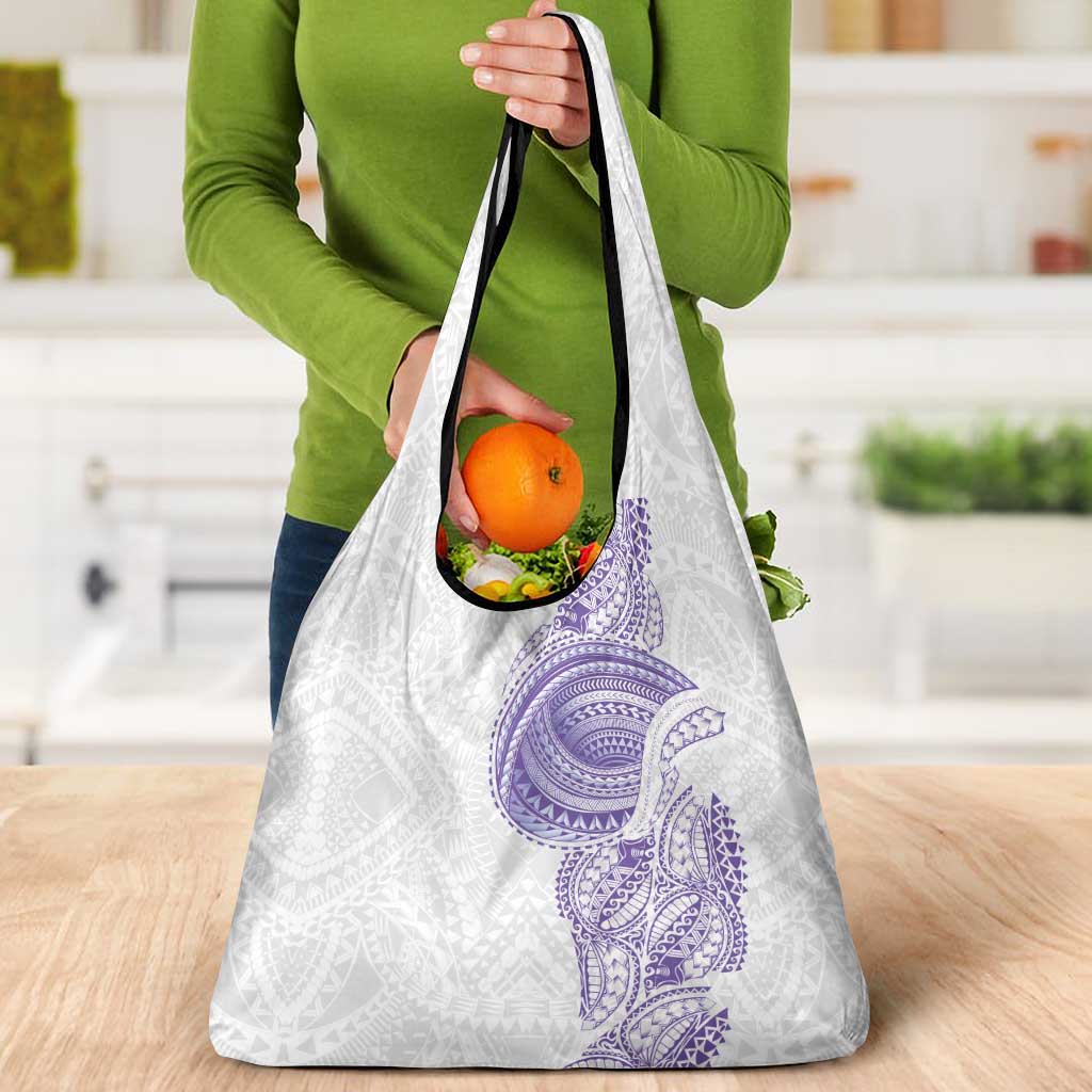 Traditional Polynesian Art Tattoos Grocery Bag Purple Color - Polynesian Pride