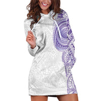 Traditional Polynesian Art Tattoos Hoodie Dress Purple Color - Polynesian Pride