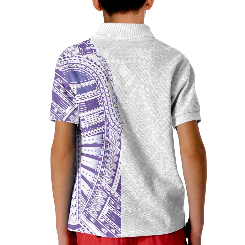 Traditional Polynesian Art Tattoos Kid Polo Shirt Purple Color - Polynesian Pride