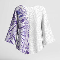 Traditional Polynesian Art Tattoos Kimono Sleeve Blouse Purple Color - Polynesian Pride