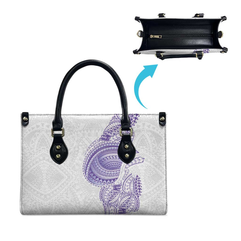 Traditional Polynesian Art Tattoos Leather Bag Purple Color - Polynesian Pride