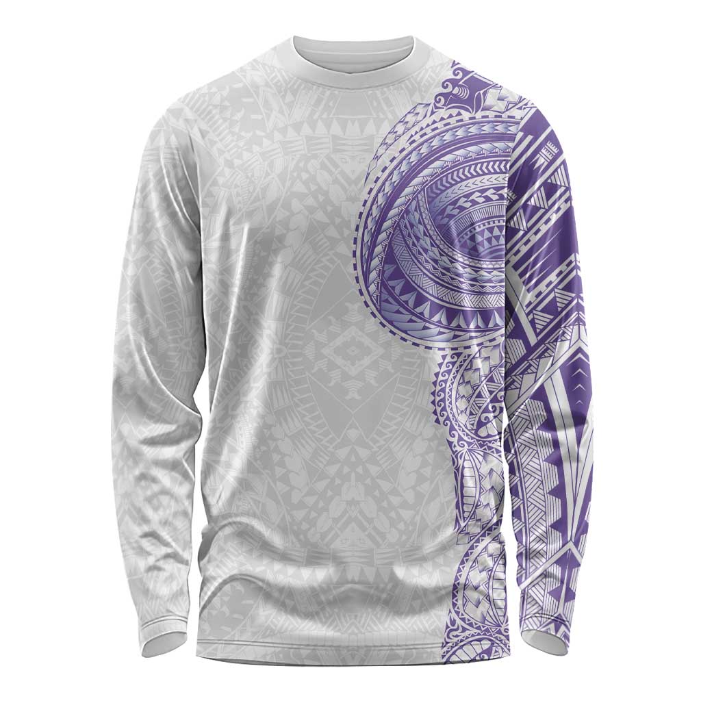 Traditional Polynesian Art Tattoos Long Sleeve Shirt Purple Color LT03 Unisex Purple - Polynesian Pride