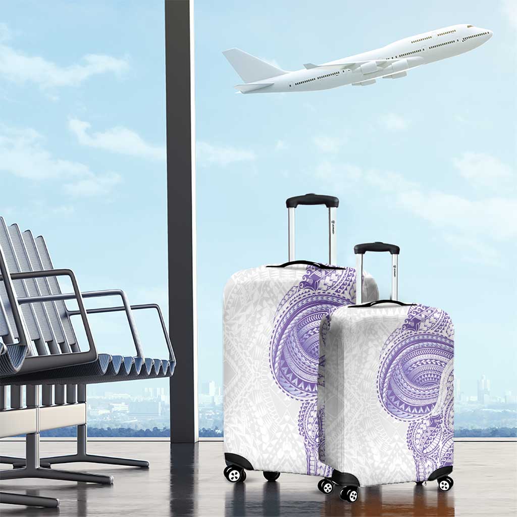 Traditional Polynesian Art Tattoos Luggage Cover Purple Color - Polynesian Pride