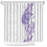 Traditional Polynesian Art Tattoos Shower Curtain Purple Color - Polynesian Pride