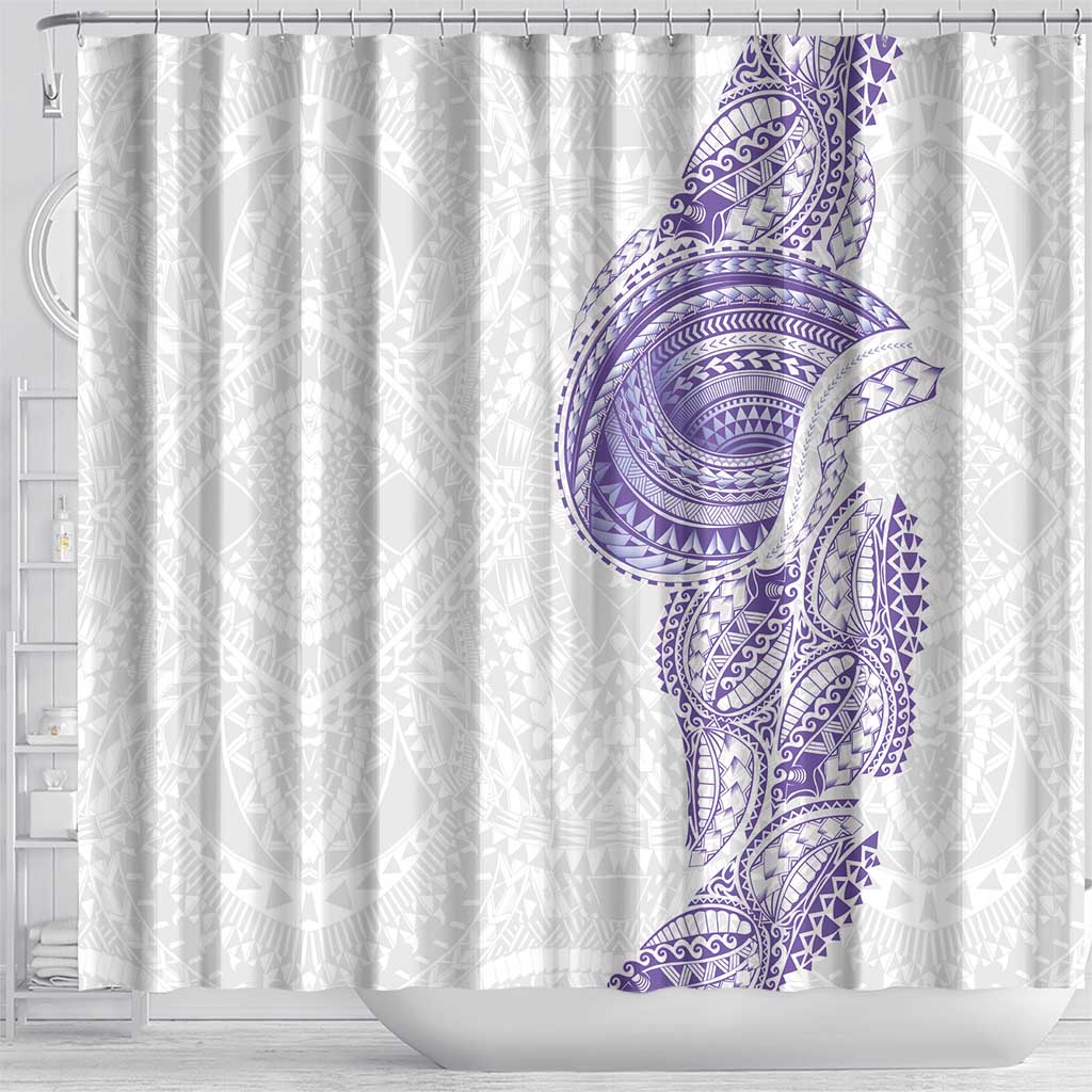Traditional Polynesian Art Tattoos Shower Curtain Purple Color - Polynesian Pride