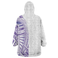 Traditional Polynesian Art Tattoos Wearable Blanket Hoodie Purple Color - Polynesian Pride