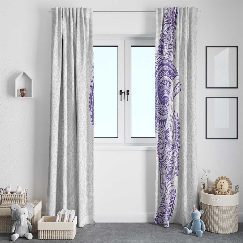 Traditional Polynesian Art Tattoos Window Curtain Purple Color - Polynesian Pride