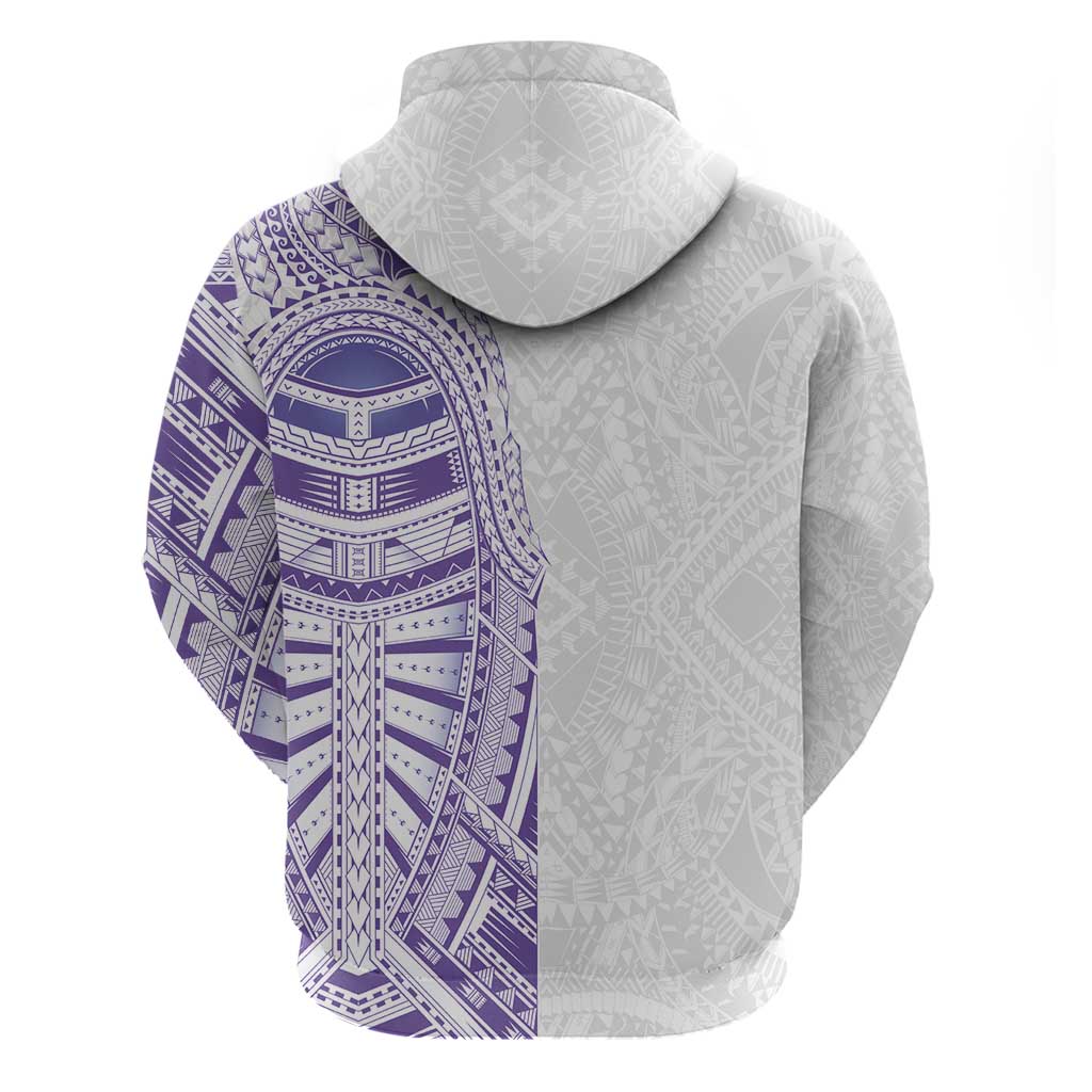 Traditional Polynesian Art Tattoos Zip Hoodie Purple Color - Polynesian Pride
