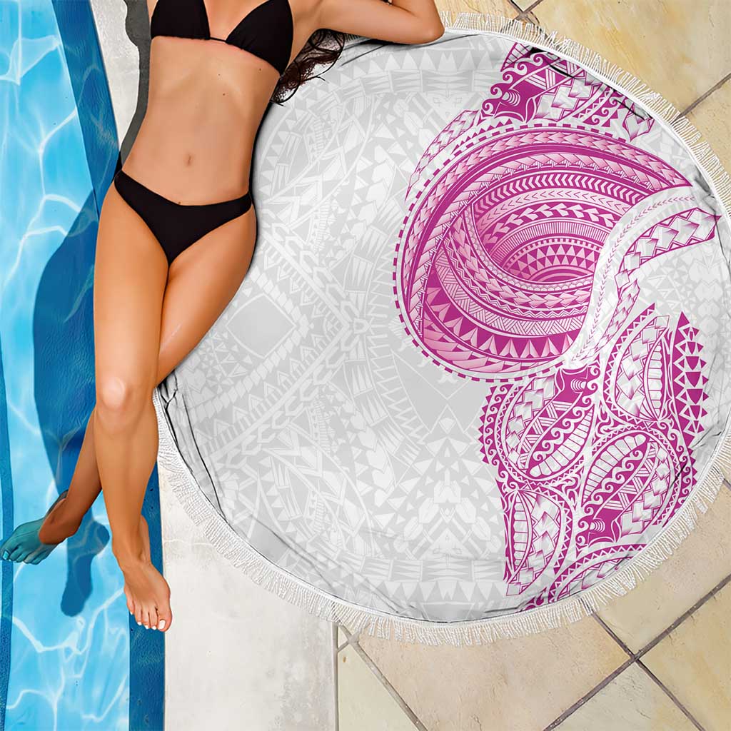 Traditional Polynesian Art Tattoos Beach Blanket Pink Color - Polynesian Pride