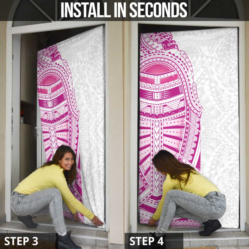 Traditional Polynesian Art Tattoos Door Cover Pink Color - Polynesian Pride