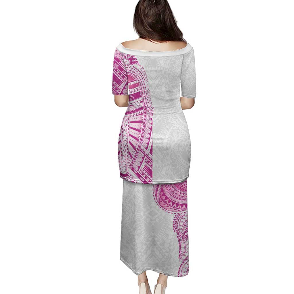 Traditional Polynesian Art Tattoos Family Matching Puletasi and Hawaiian Shirt Pink Color LT03 - Polynesian Pride