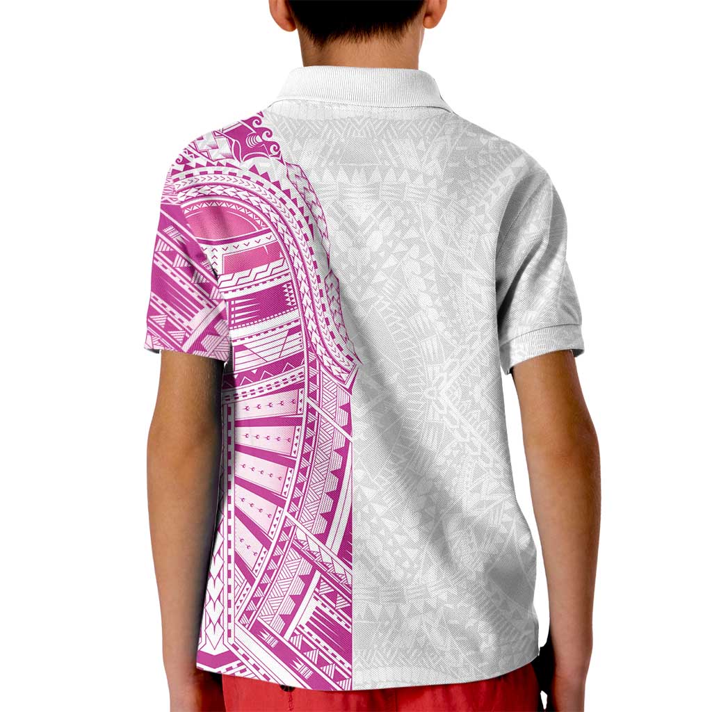 Traditional Polynesian Art Tattoos Kid Polo Shirt Pink Color - Polynesian Pride