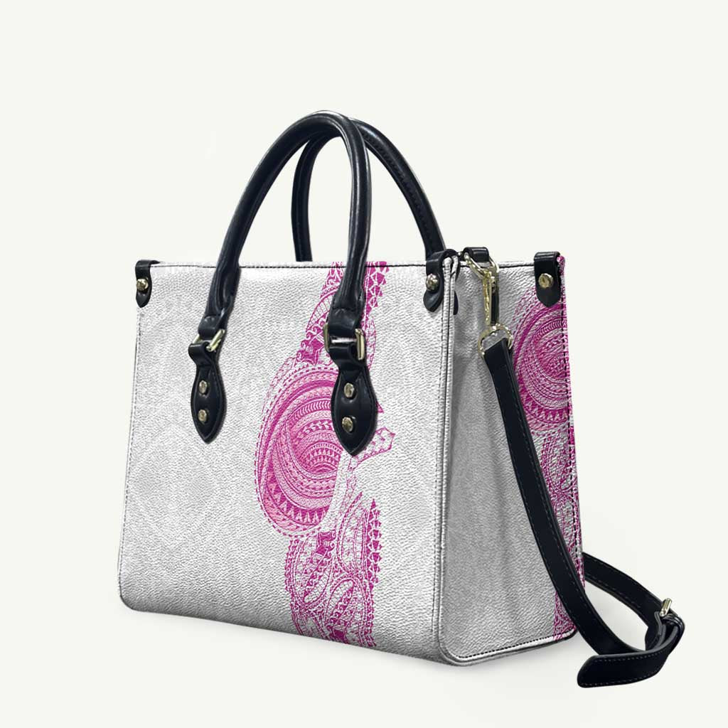 Traditional Polynesian Art Tattoos Leather Bag Pink Color - Polynesian Pride