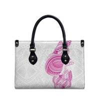 Traditional Polynesian Art Tattoos Leather Bag Pink Color - Polynesian Pride
