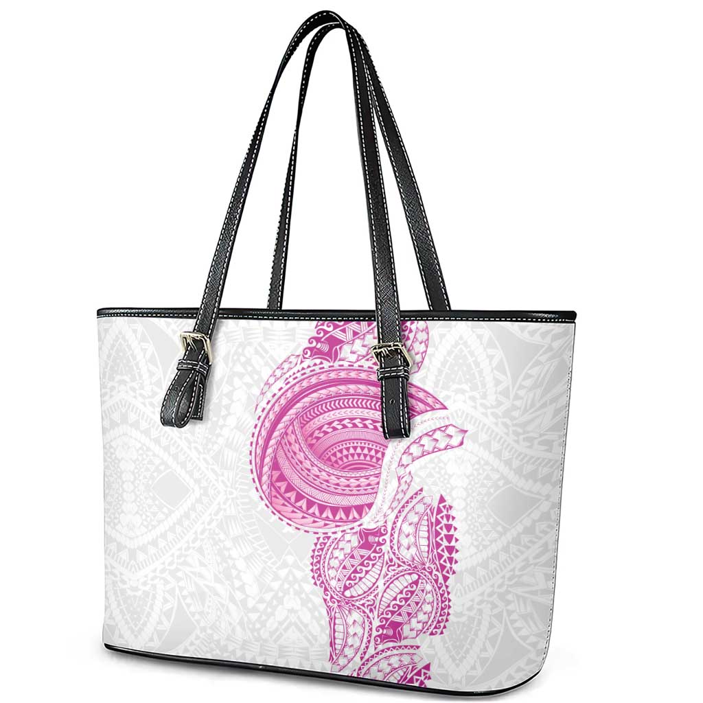 Traditional Polynesian Art Tattoos Leather Tote Bag Pink Color - Polynesian Pride