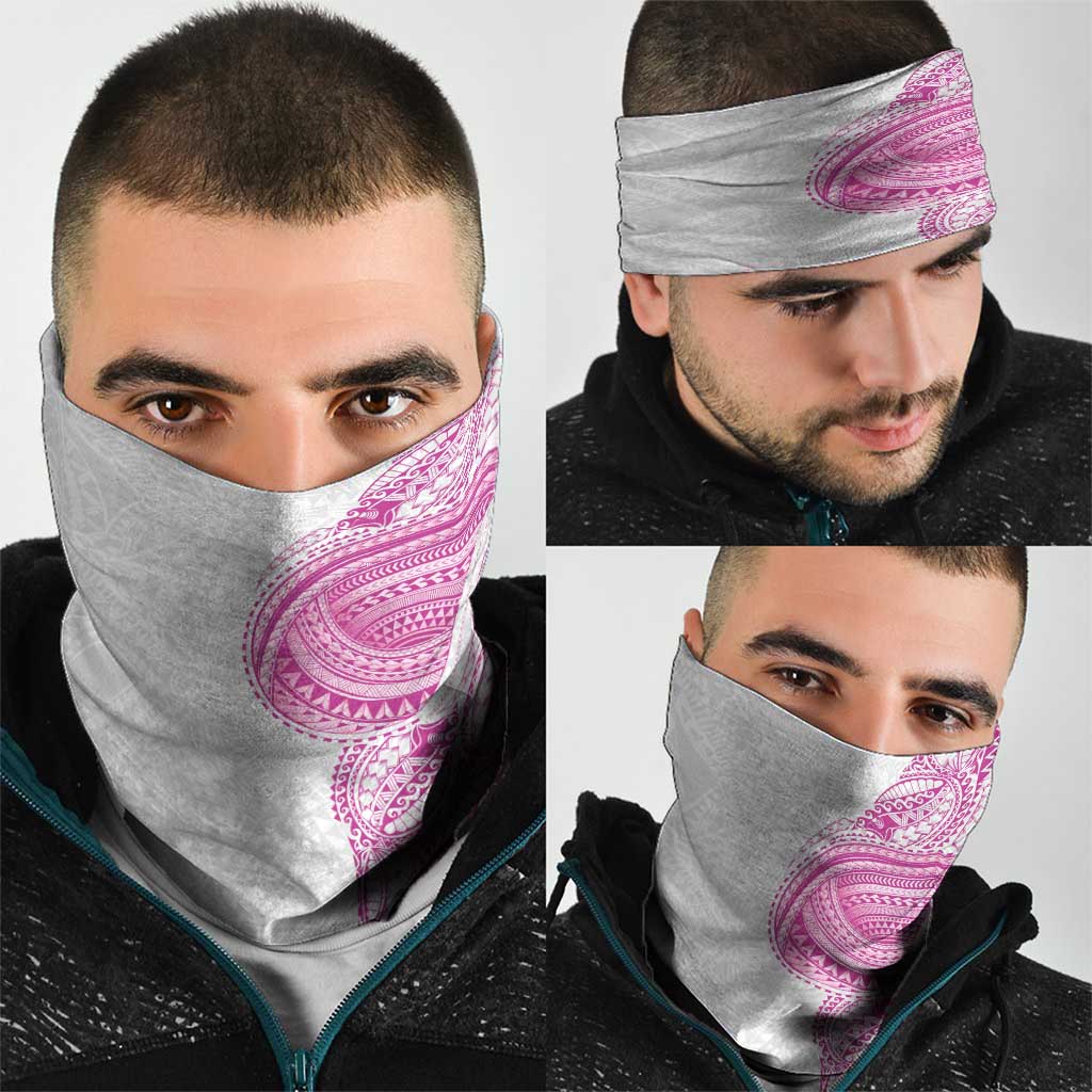 Traditional Polynesian Art Tattoos Neck Gaiter Pink Color - Polynesian Pride
