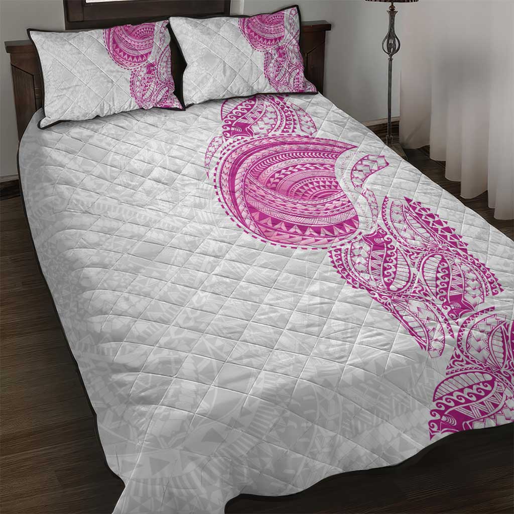 Traditional Polynesian Art Tattoos Quilt Bed Set Pink Color - Polynesian Pride