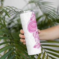 Traditional Polynesian Art Tattoos Skinny Tumbler Pink Color - Polynesian Pride
