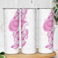 Traditional Polynesian Art Tattoos Skinny Tumbler Pink Color - Polynesian Pride