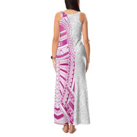 Traditional Polynesian Art Tattoos Tank Maxi Dress Pink Color - Polynesian Pride