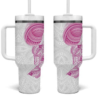 Traditional Polynesian Art Tattoos Tumbler With Handle Pink Color - Polynesian Pride