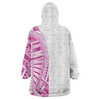 Traditional Polynesian Art Tattoos Wearable Blanket Hoodie Pink Color - Polynesian Pride