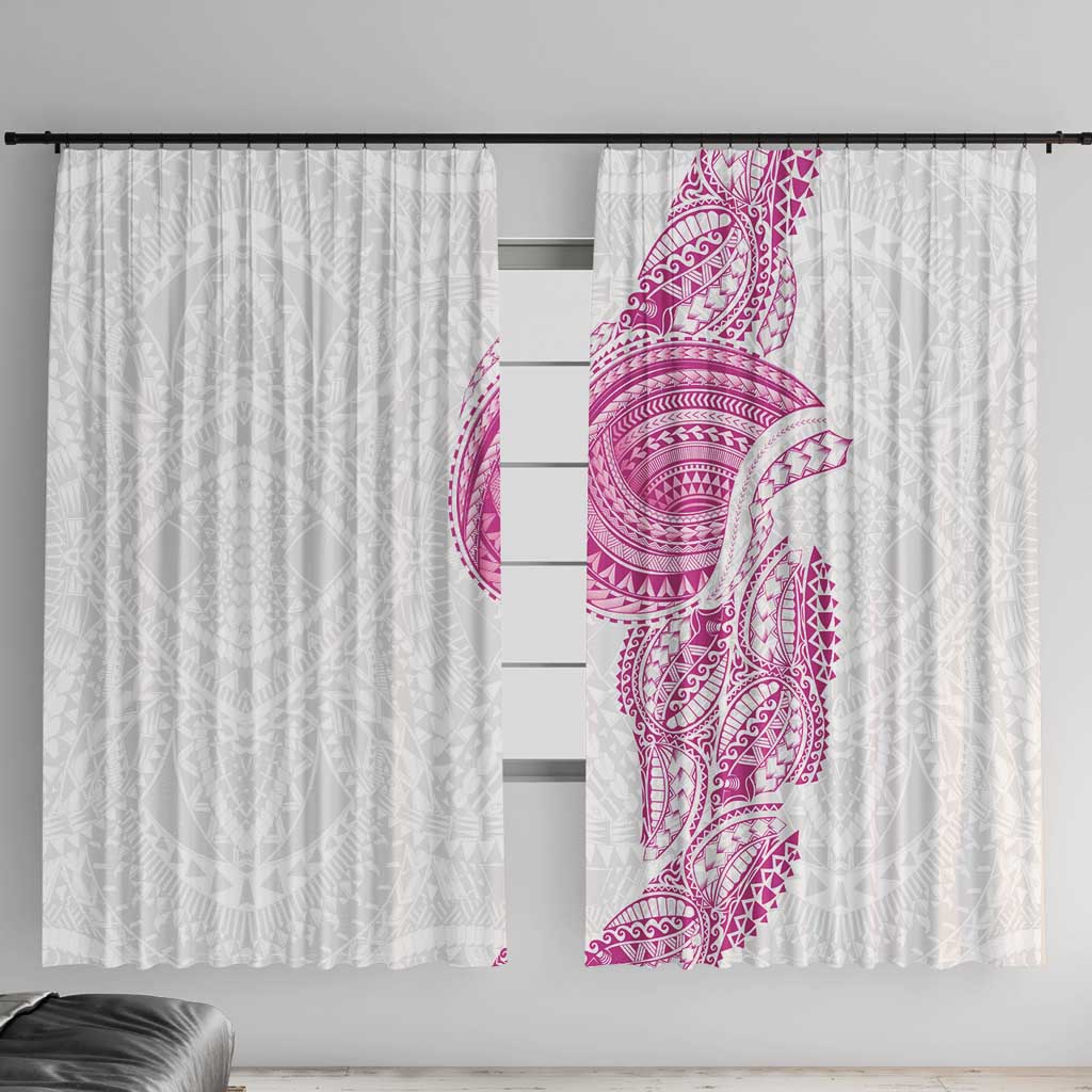 Traditional Polynesian Art Tattoos Window Curtain Pink Color - Polynesian Pride
