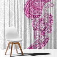 Traditional Polynesian Art Tattoos Window Curtain Pink Color - Polynesian Pride