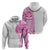 Traditional Polynesian Art Tattoos Zip Hoodie Pink Color - Polynesian Pride