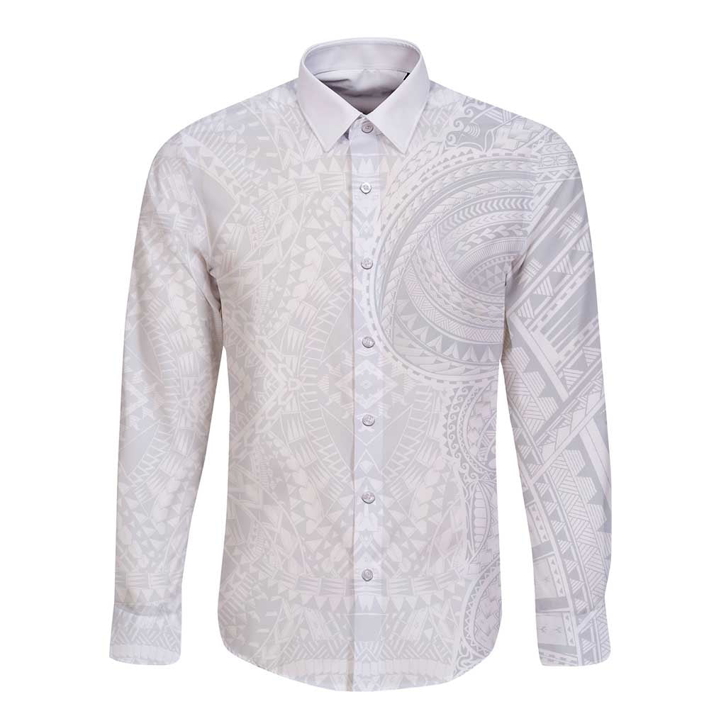 Lotu Tamaiti Long Sleeve Button Shirt Traditional Samoan Art Tattoos - Polynesian Pride