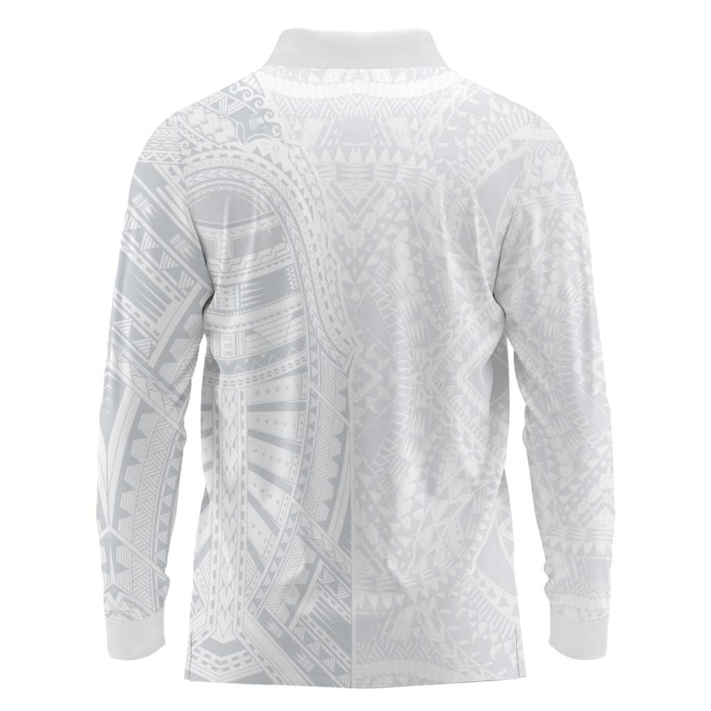 Lotu Tamaiti Long Sleeve Polo Shirt Traditional Samoan Art Tattoos - Polynesian Pride
