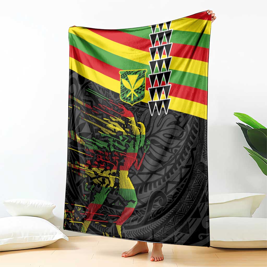 Kanaka Maoli Running Blanket Kakau Pattern with Kanaka Maoli Flag Color