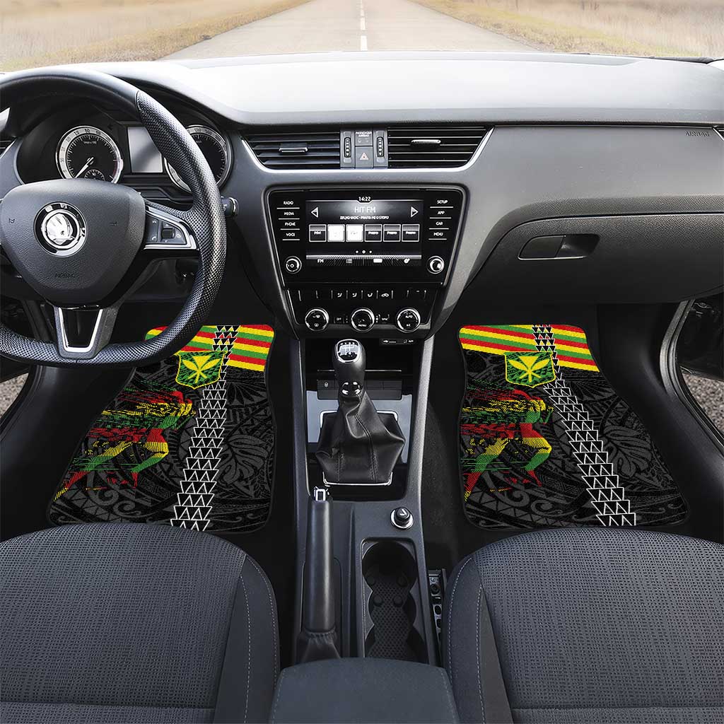 Kanaka Maoli Running Car Mats Kakau Pattern with Kanaka Maoli Flag Color